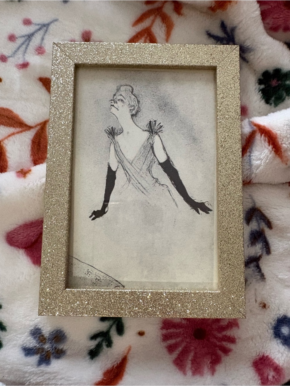 Glitter Frame Wall Art - Gold